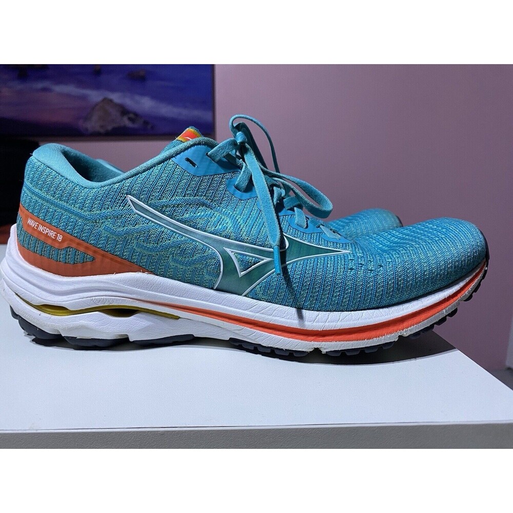 Mizuno Sneakers Wave Inspire 18 Women 10.5 Blue Gym Exercise Athleisure Running